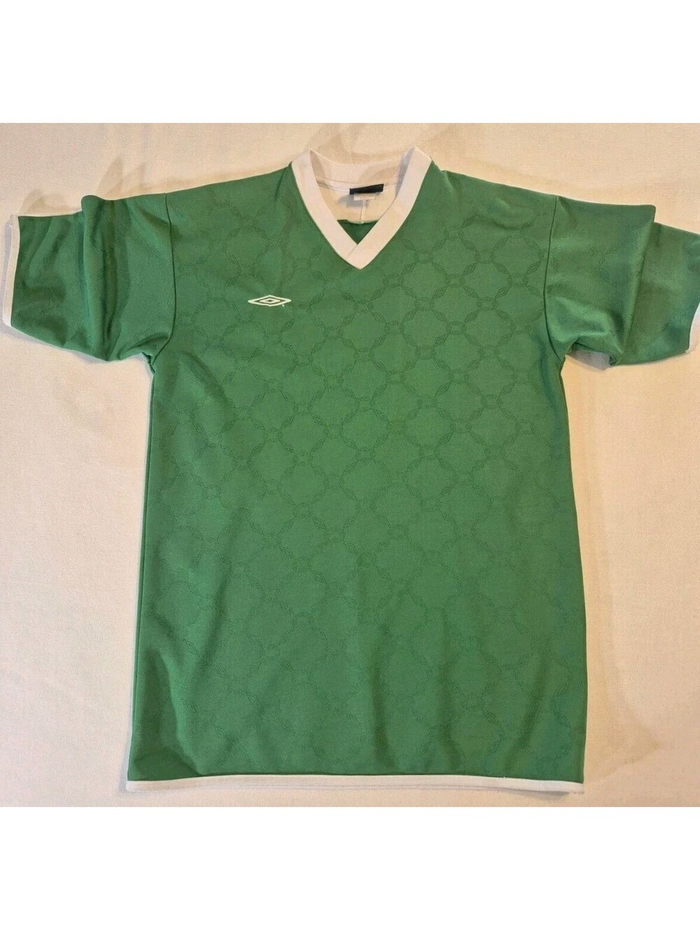 Vintage Umbro Soccer Jersey Green Tricot Mens Sz S Offical #7 V-Neck USA